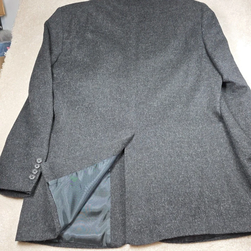 S&K Famous Brands Tailors Row Luxe Blazer Mens 42R Gray Pure Camel Hair 2-Button